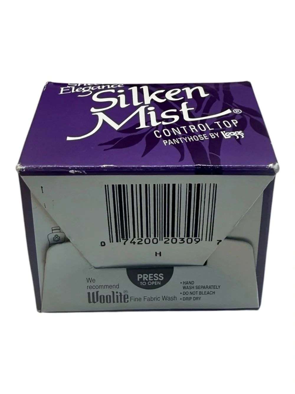 1992 L'eggs Silken Mist Control Top Pantyhose Black Mist Size Q Sheer Toe 20302